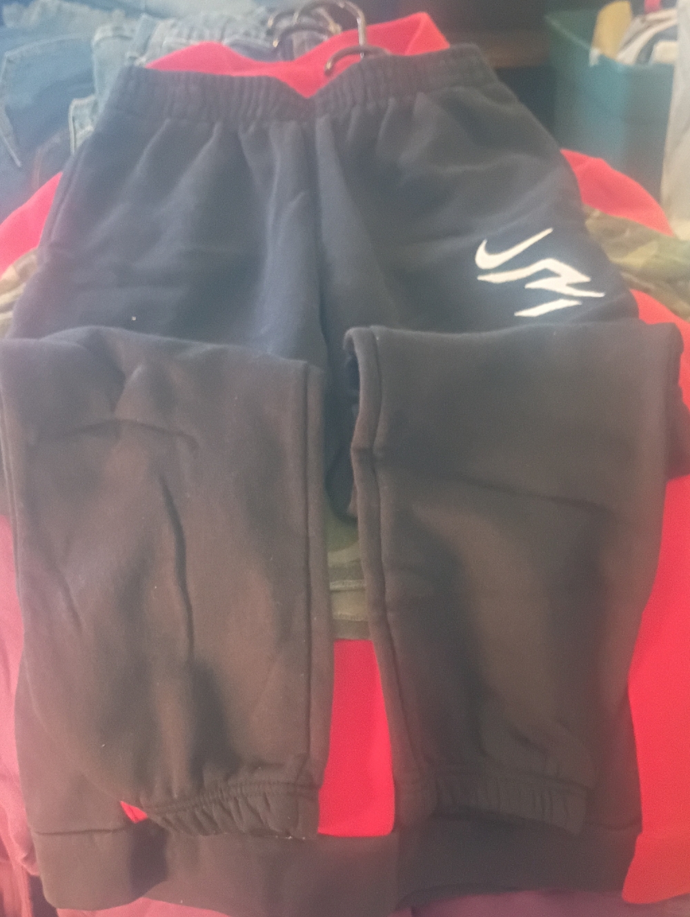 Nike Black Kids' Fleece Joggers with White Swoosh